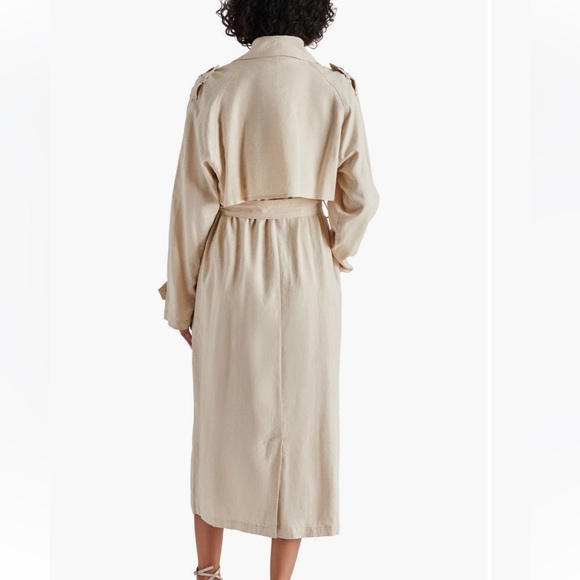 steve madden lennox linen blend trench coat - Picture 2 of 7